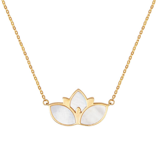 Kολιέ-γούρι“Λωτός 2025”, 14ΚΤ Χρυσό με Mother of Pearl