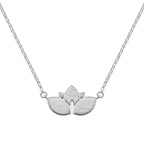 Κολιέ Λωτός , επιπλατινωμένο ασήμι 925 με μπλε σμάλτο