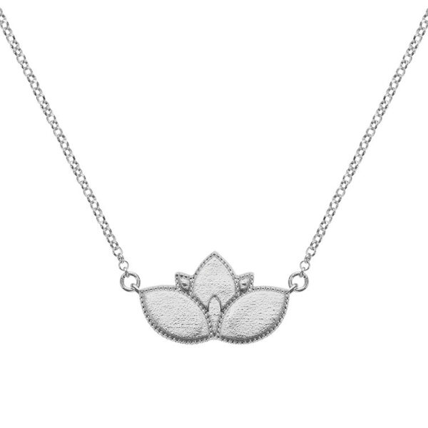 Κολιέ Lotus σε επιπλατινωμένο ασήμι 925